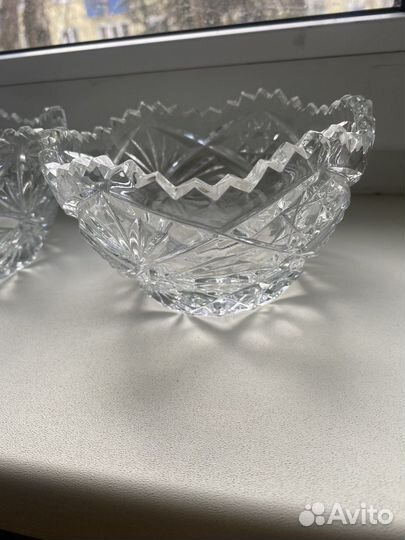 Хрустальные вазы-салатники