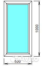 Пластиковое окно 500*1000мм
