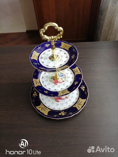 Трехярусная тарелка чешский фарфор