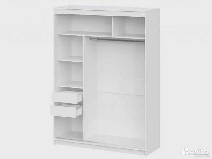 Шкаф-купе шкп-3 белый 160х220х60