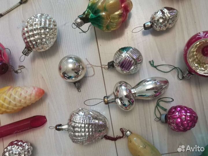 Елочные игрушки СССР 35 штук +гирлянда