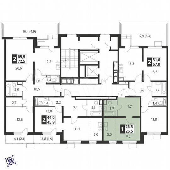 Квартира-студия, 25,9 м², 2/24 эт.