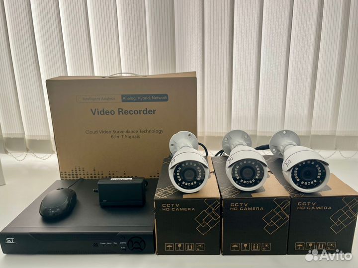 Комплект видеонаблюдения 3 камеры