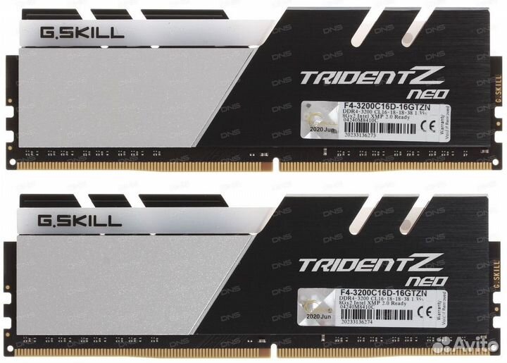 DDR4 3200 G.Skill trident Z Neo 16 гб RGB