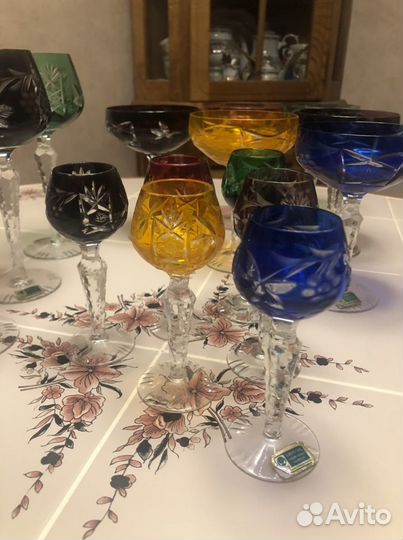 Фужеры цветной хрусталь