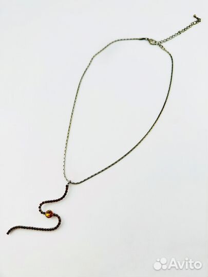 Винтажный кулон на цепочке США с кристаллами