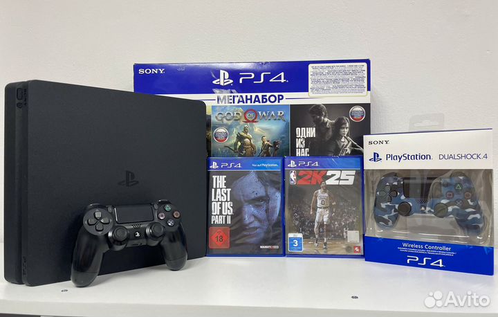 Прошитая Sony PS4 Slim 1TB / 9000 игр / Гарантия