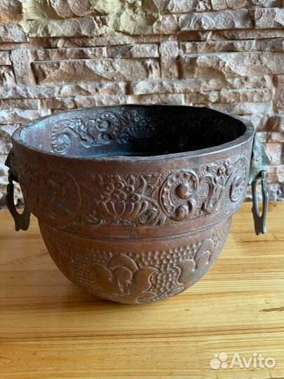 Старинная чаша. Кашпо из меди