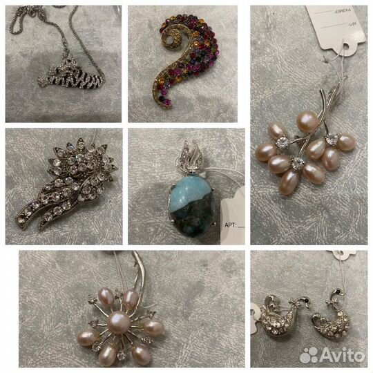 Серьги, кулоны, броши, компекты