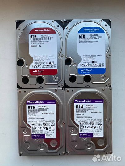 Жесткий диск Western Digital WD 8 6 TB Red,blue,Pu