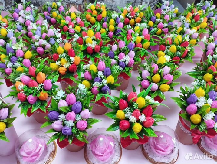 Букет из мыла тюльпаны