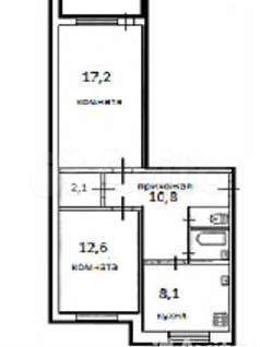 2-к. квартира, 52,3 м², 2/5 эт.
