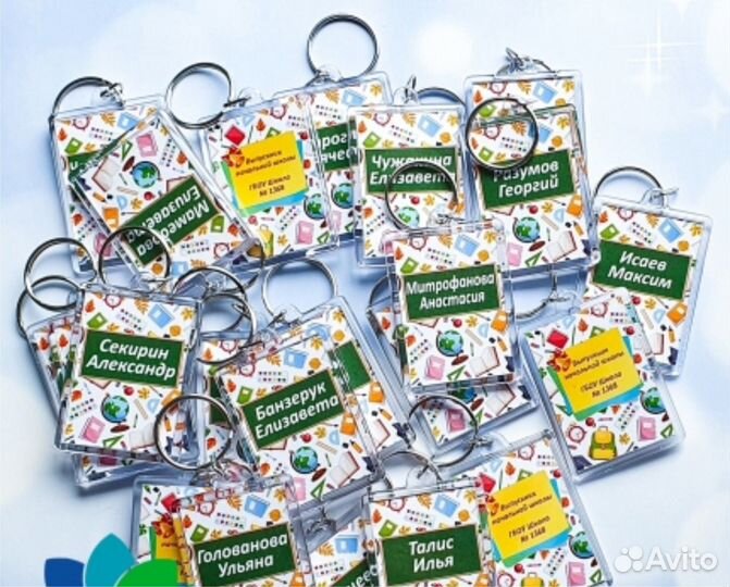 Брелоки подарки школьникам именные