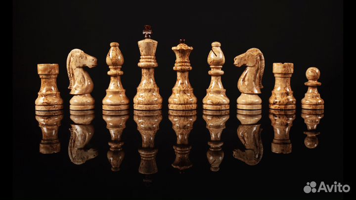 Шахматы «Онего»» (Мореная карельская береза)