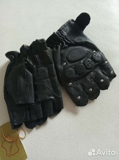 Митенки тактические кожаные