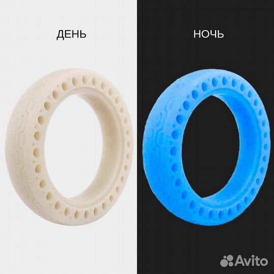 Покрышка Флуоресцентная Для Xiaomi M365 Голубая