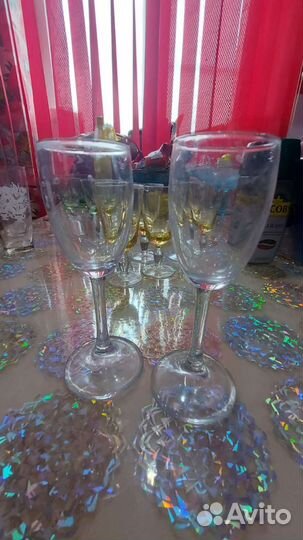Фужеры цветное стекло СССР