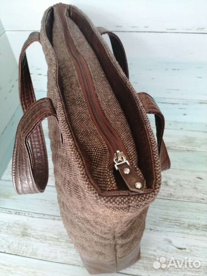 Сумка тоут. Новая. Экокожа, текстиль