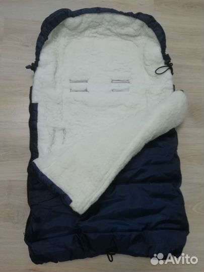 Зимний конверт в коляску на овчине