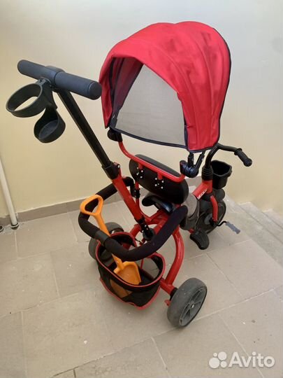 Велосипед трехколесный Kreiss с тентом Красный