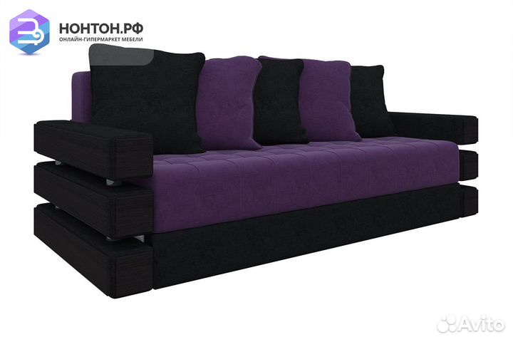 Диван еврокнижка Венеция микровельвет фиолетовый