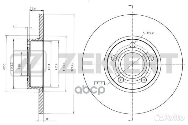 Диск торм. зад. Audi 100 86- A6 I II 94- Sko