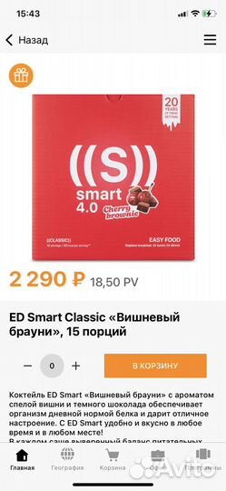 ED SMART Classic «Черничный йогурт», 15 порций