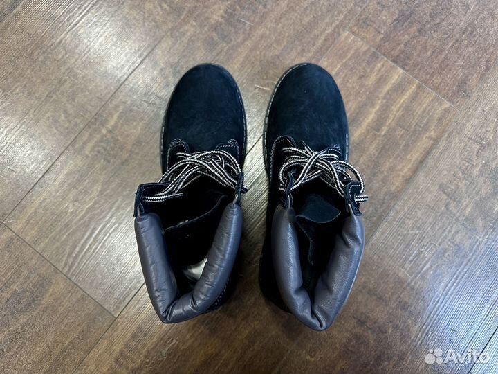 Ботинки мужские демисезонные черные нубук