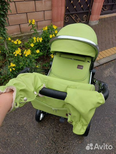 Коляска 2в1 Кожа Новая эксклюзив (Green)