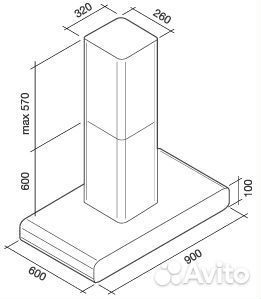 Вытяжка falmec imago isola 800 90 wh