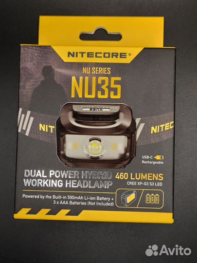 Налобный фонарь nitecore NU35