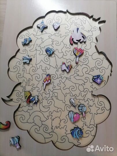 Пазлы деревянные Единорог