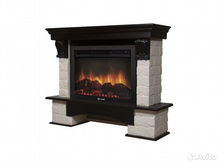 Портал Firelight Forte 30S камень белый, шпон