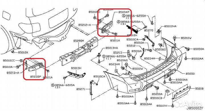 Кронштейн заднего бампера Infiniti QX80/QX56 Z62