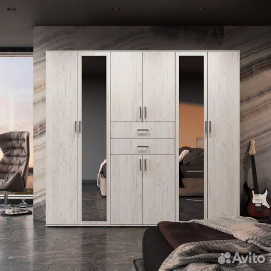 Шкаф Нельсон шк 05 80 на 220 дуб крафт белый