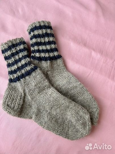 Носки шерстяные вязанные