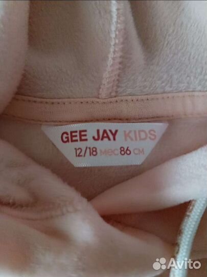 Велюровое худи Oversize с вышивкой для девочки