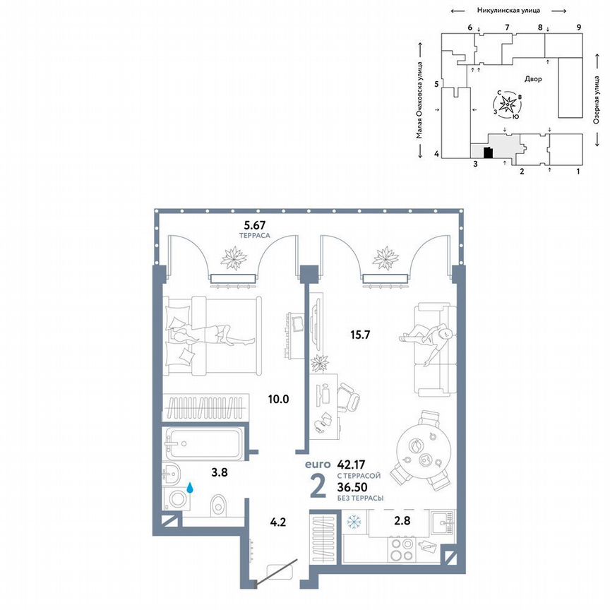 1-к. квартира, 38,2 м², 8/30 эт.
