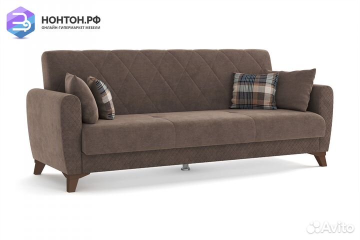 Диван книжка Эдвин 3-х местный коричневый