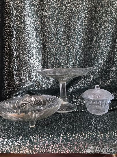 Хрустальные вазочки, конфетницы