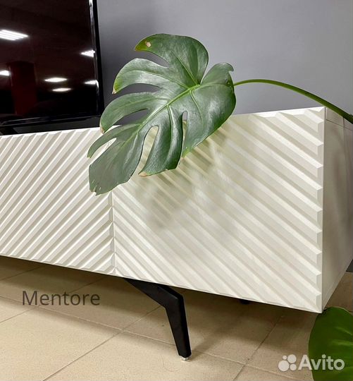 Тумба тв Bravo на опорах / белая / 2000х400х300 мм