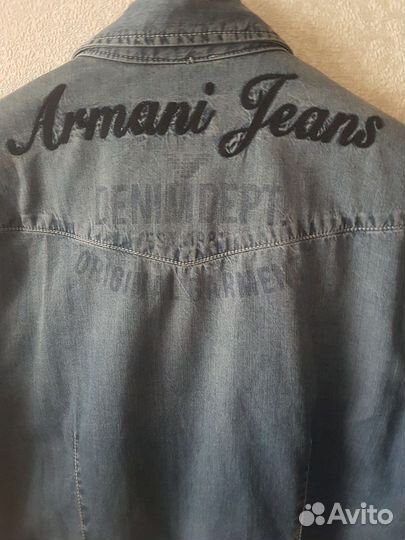 Джинсовая рубашка armani jeans