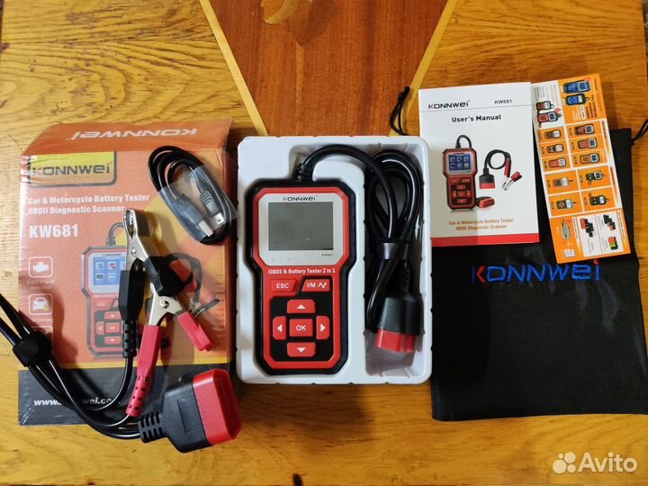 Автосканер Konnwei KW681 OBDll и акб