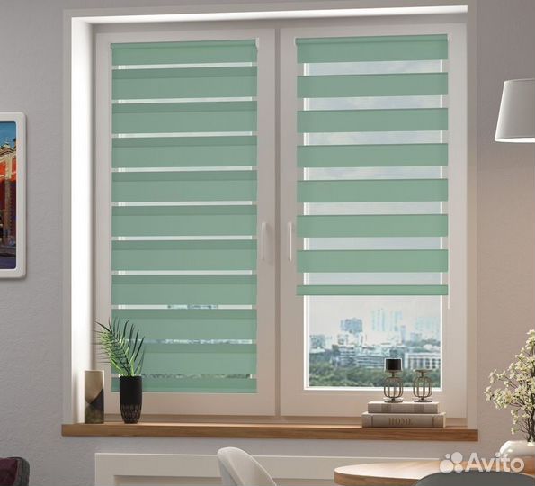 Рулонные шторы день ночь Большиково