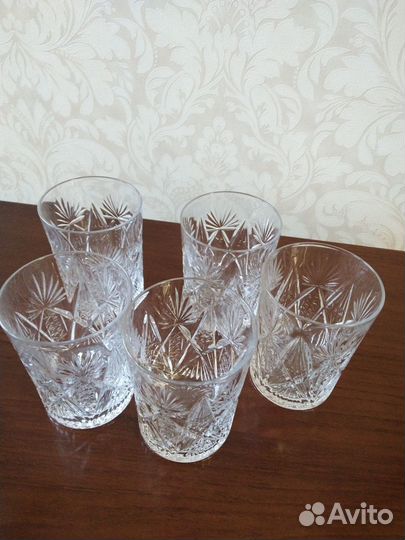 Хрустальные стаканы 5 шт