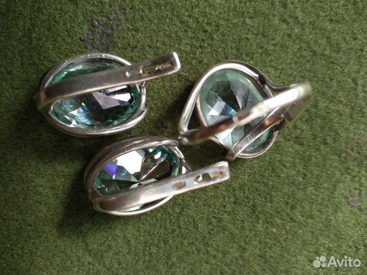 Серебряное кольцо и серьги СССР Ретро