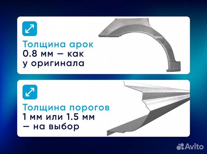 Комплект порогов и арок на ваше авто с доставкой