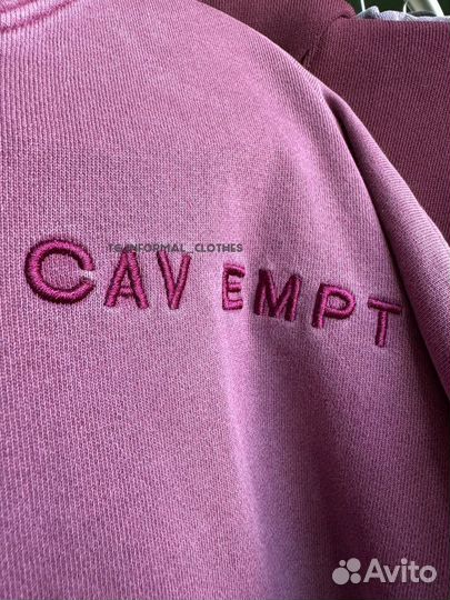 Cav empt худи оверсайз бордовое overdye