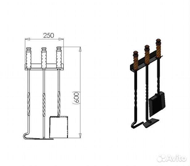 Набор печной настенный+крепление к стене