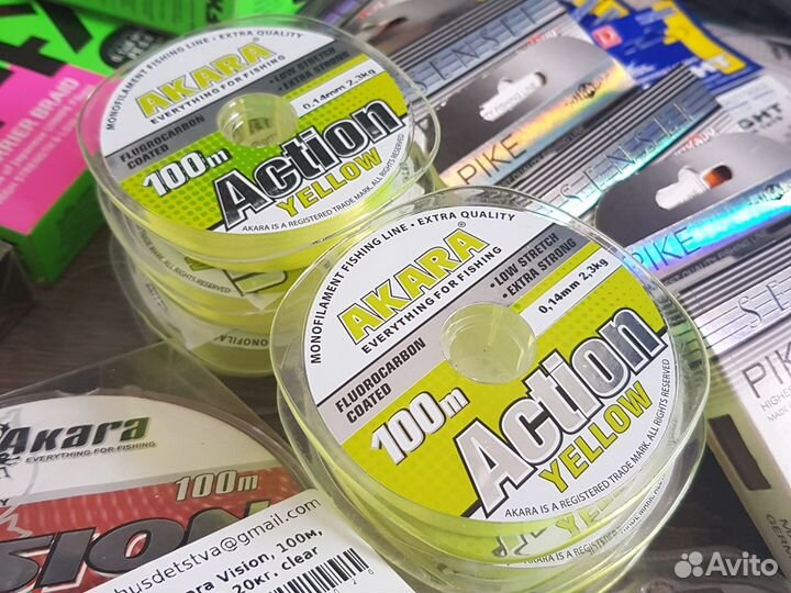 Поводки, леска, крючки